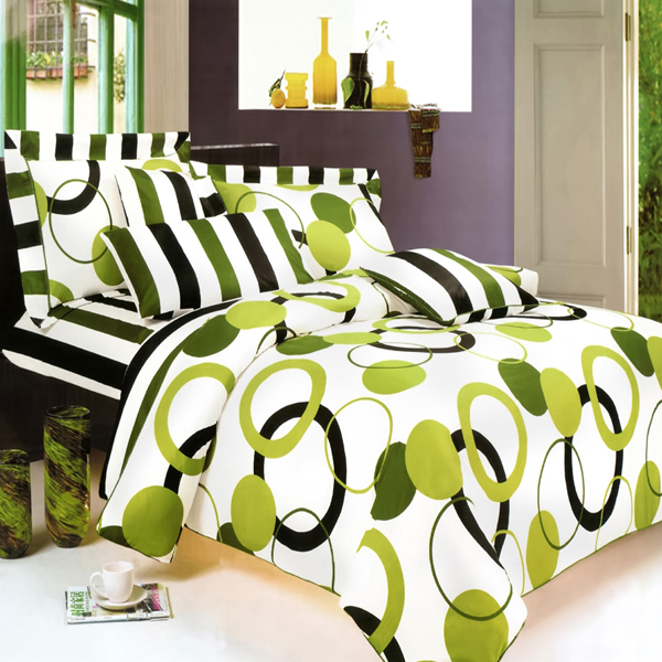 Blancho Bedding - [Artistic Green] 100% Cotton 4PC Sheet Set (King Size)