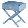 Modern 1-Drawer Bedroom Nightstand End Table in Blue Finish