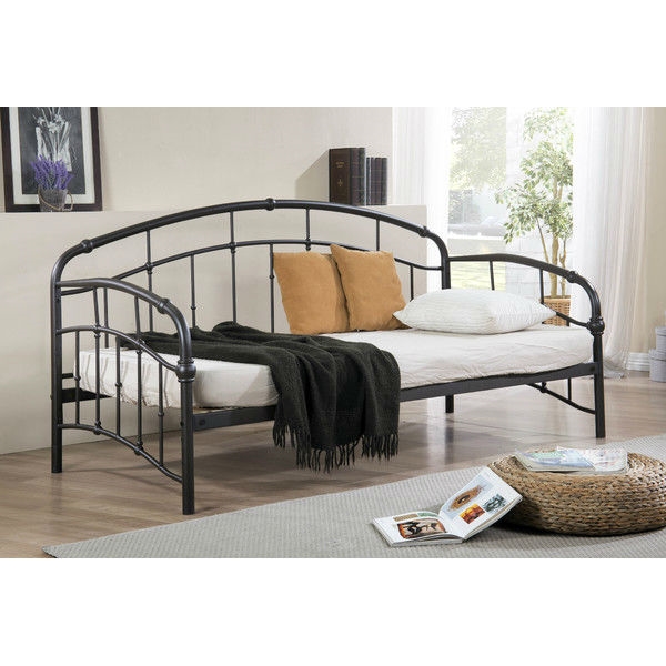 Twin size Curved Metal Daybed in Dark Antique Bronze Finish