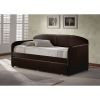 Twin size Brown Faux Leather Daybed with Roll-out Trundle