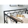 Twin size Contemporary Black Metal Daybed with Metal Support Slats