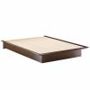 Queen size Platform Bed Frame in Dark Brown Chocolate Wood Finish