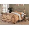 Queen size Metal Bed with Headboard and Footboard in Antique Gold Finish