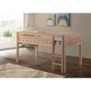 Twin size Kids Teens Bunk Loft Bed in Natural Wood Finish