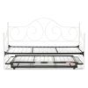 Twin White Metal Daybed Frame with Pop Up Trundle Bed