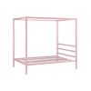 Full size Modern Pink Metal Canopy Bed