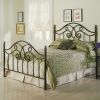 Queen size Metal Poster Bed with Headboard and Footboard in Autumn Brown