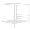 Queen size Sturdy Metal Canopy Bed Frame in White Finish