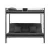 Twin over Futon Bunk Bed in Silver / Black Metal Finish