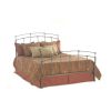 Queen size Metal Bed with Headboard and Footboard in Black Walnut