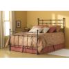 Queen size Metal Bed with Headboard and Footboard in Hammered Brown