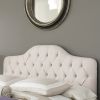 King size Button-Tufted Upholstered Headboard in Ivory Color