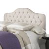 King size Button-Tufted Upholstered Headboard in Ivory Color