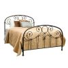 King size Metal Bed with Headboard and Footboard in Rusty Gold Finish