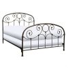 King size Metal Bed with Headboard and Footboard in Rusty Gold Finish