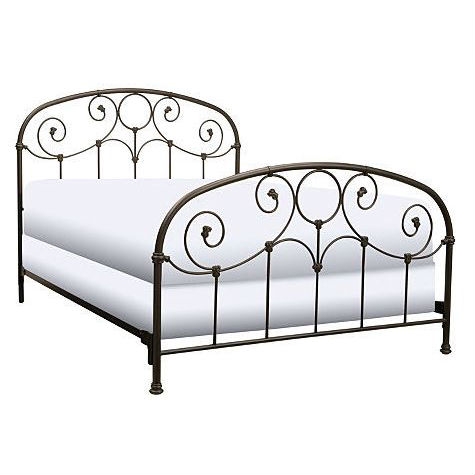 Queen size Metal Bed with Headboard and Footboard in Rusty Gold Finish