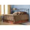 Queen size Metal Bed with Headboard and Footboard in Matte Black