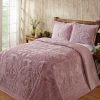 Full size 100-Percent Cotton Chenille Bedspread in Pink - Machine Washable