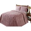 Full size 100-Percent Cotton Chenille Bedspread in Pink - Machine Washable