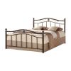 Full Metal Platform Bed with Headboard and Footboard in Brushed Bronze