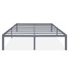 Full Heavy Duty Grey Metal Platform Bed Frame with Round Corners