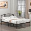 Full size Platform Metal Bed Frame with Headboard in Bronze Finish
