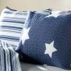 Full / Queen Navy Stars And Stripes At Night Quilt Coverlet Bedspread Set