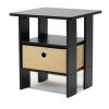 Espresso End Table Nightstand for Bedroom or Living Room