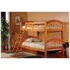 Twin over Twin Bunk Bed with Ladder n Honey Oak Wood Finish