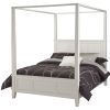 Queen size Canopy Bed in Contemporary White Wood Finish