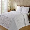 King size 100-Percent Cotton Chenille Bedspread in White