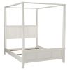 King size Contemporary Canopy Bed in White Wood Finish