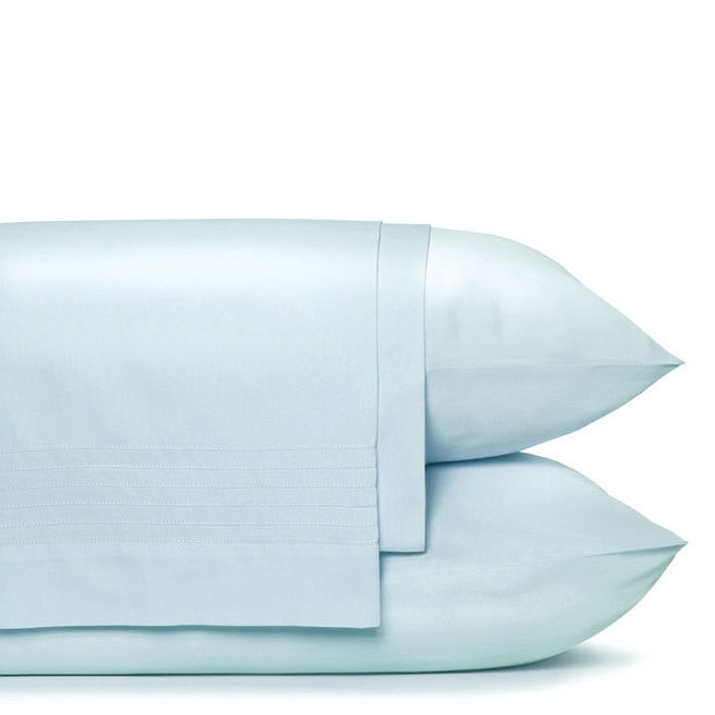 King size 100% Cotton Sheet Set Pleated in Powder Blue
