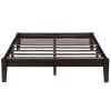 King size Solid Wood Platform Bed Frame in Black Finish