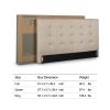 King size Upholstered Platform Bed Frame with Button Tufted Headboard in Taupe