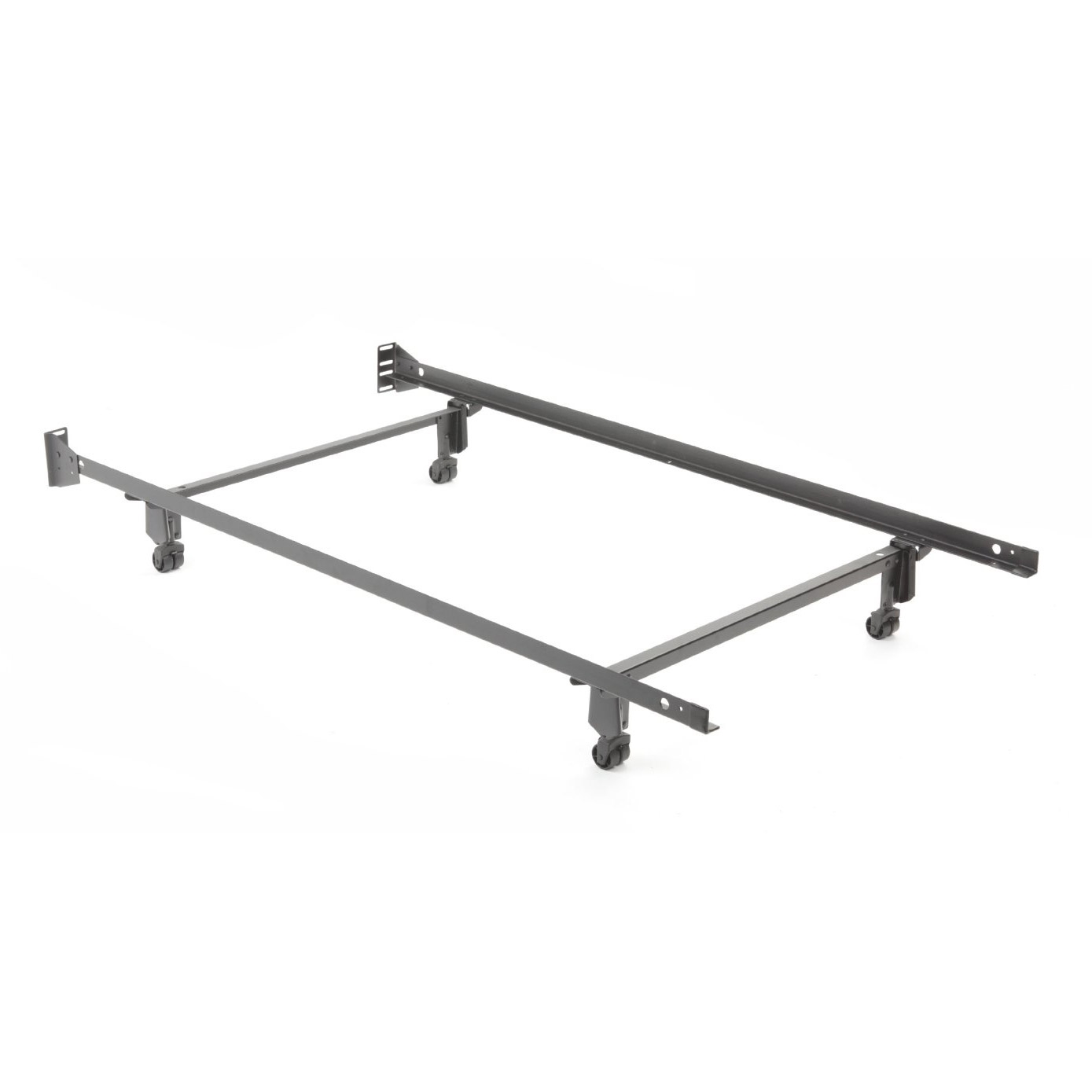 Twin size Metal Bed Frame with Casters and Headboard Brackets