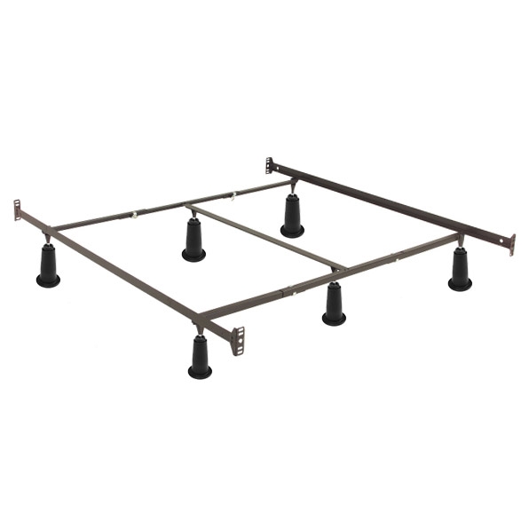Queen Size High Rise Metal Bed Frame, King Bed Frame With Brackets For Headboard And Footboard