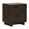 Modern End Table Nightstand in Brown Wood Finish