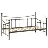 Twin size Metal Daybed in Bronze Finish with Wooden Slats
