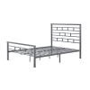 Queen Platform Bed Frame with Metal Headboard in Titanium Silver Finish