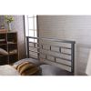 Queen Platform Bed Frame with Metal Headboard in Titanium Silver Finish