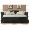 Twin size Dark Brown Faux Leather Daybed with Trundle Bed