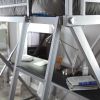 Modern Bunk Bed style Twin Loft Bed with Desk in Silver Metal Finish