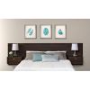 King size Floating Headboard with Nightstands in Espresso