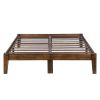 Full size Solid Wood Platform Bed Frame in Brown Natural Finish