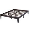 Queen size Solid Wood Platform Bed Frame in Black Finish