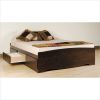 Twin XL Espresso Brown Platform Bed w/ Headboard and Storage Drawers