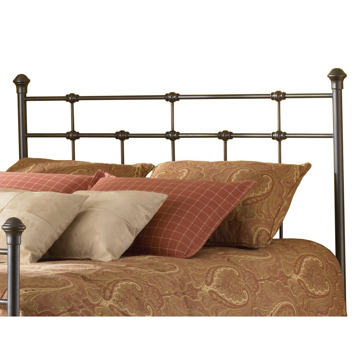 Queen-size Metal Headboard in Hammered Brown Finish