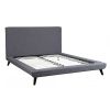 Queen size Grey Modern Classic Mid-Century Style Upholstered Platform Bed