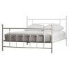 Queen size White Metal Platform Bed Frame with Headboard and Footboard